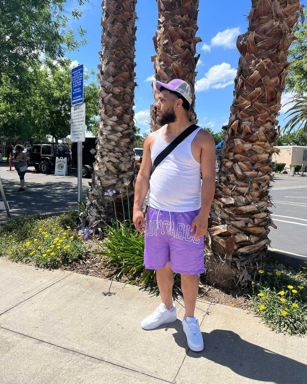 “P” Shorts (Lavender/White)